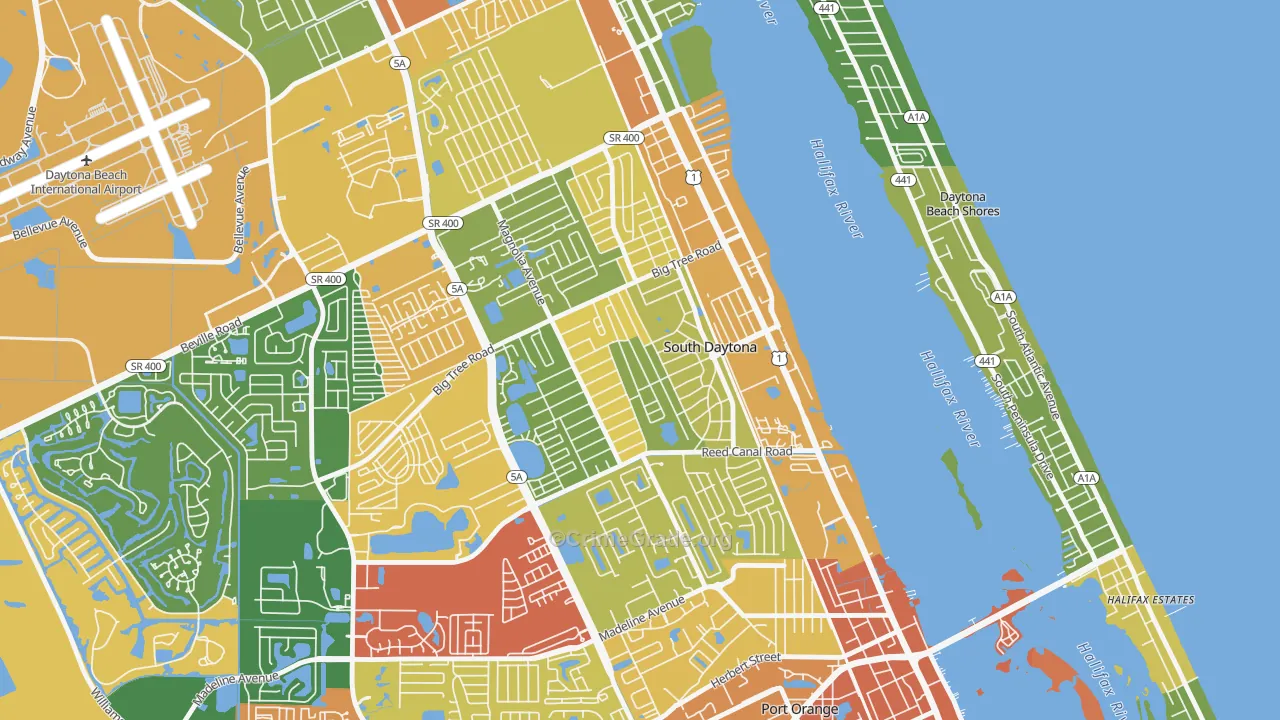 South Daytona, FL Map of Drug-Related Crime Rates