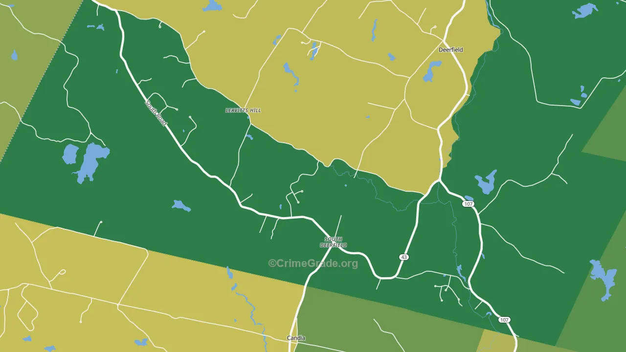 South Deerfield, NH Map of Drug-Related Crime Rates