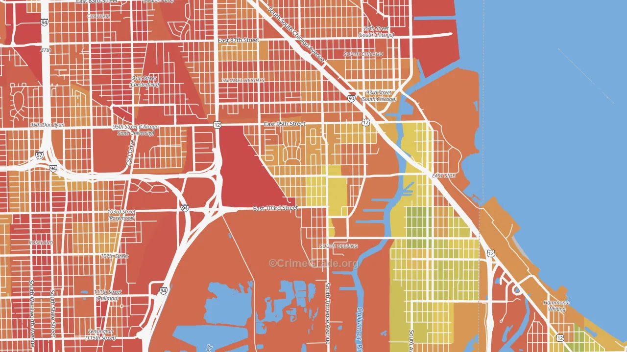 South Deering, Chicago, IL Map of Drug-Related Crime Rates