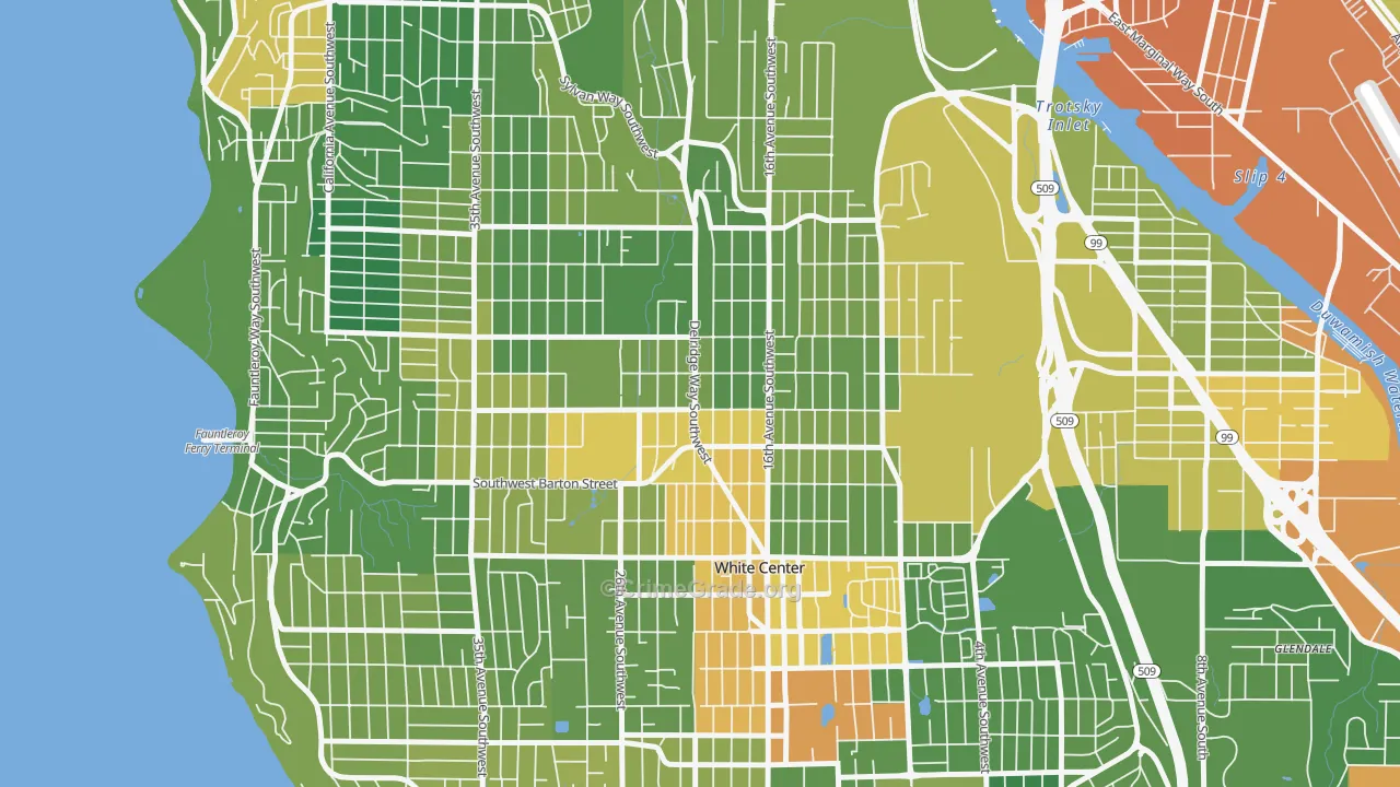 South Delridge, Seattle, WA Map of Drug-Related Crime Rates