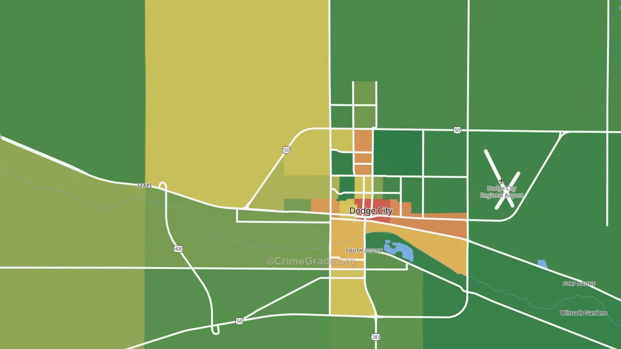 South Dodge, KS Map of Drug-Related Crime Rates