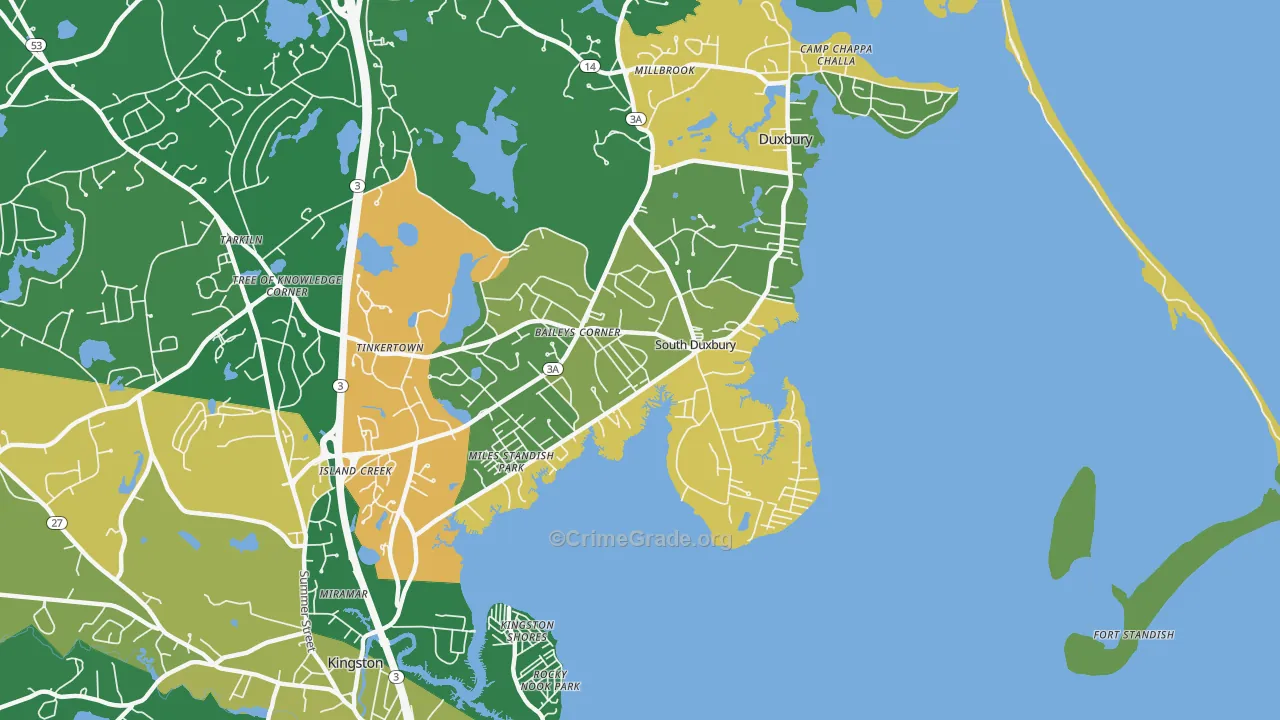 South Duxbury, Duxbury, MA Map of Drug-Related Crime Rates