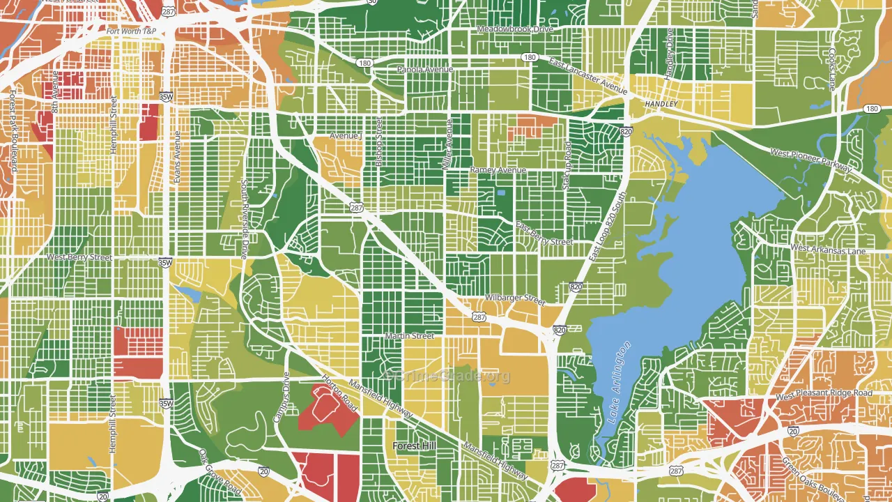 South East, Fort Worth, TX Map of Drug-Related Crime Rates