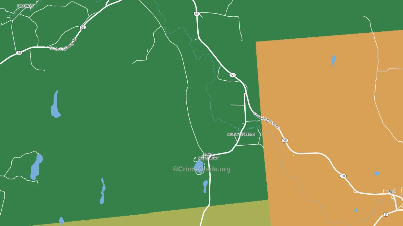 South Edwards, NY Map of Drug-Related Crime Rates