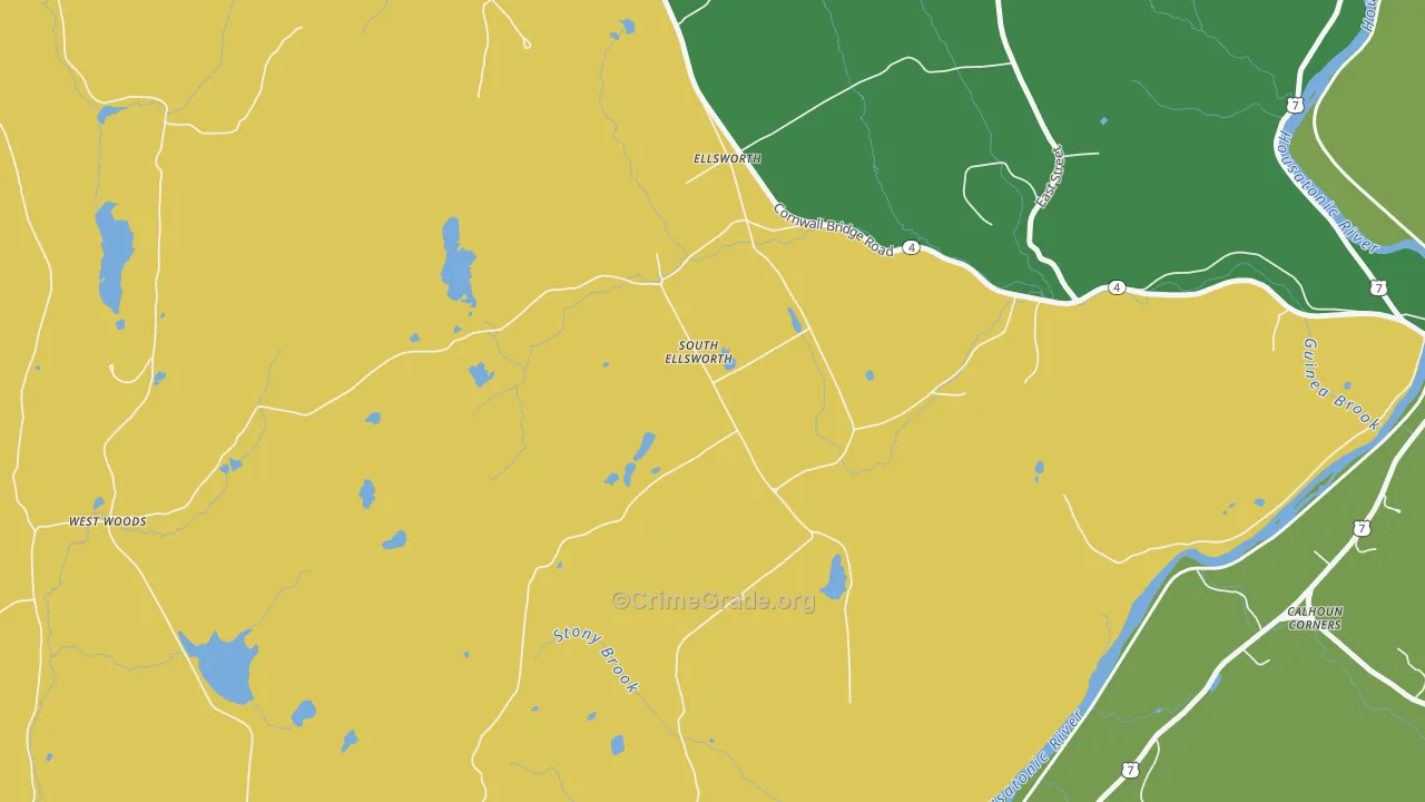 South Ellsworth, CT Map of Drug-Related Crime Rates