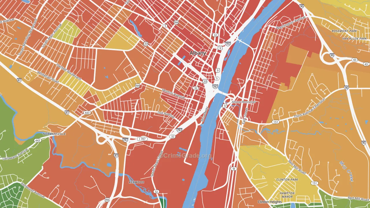 South End, Albany, NY Map of Drug-Related Crime Rates