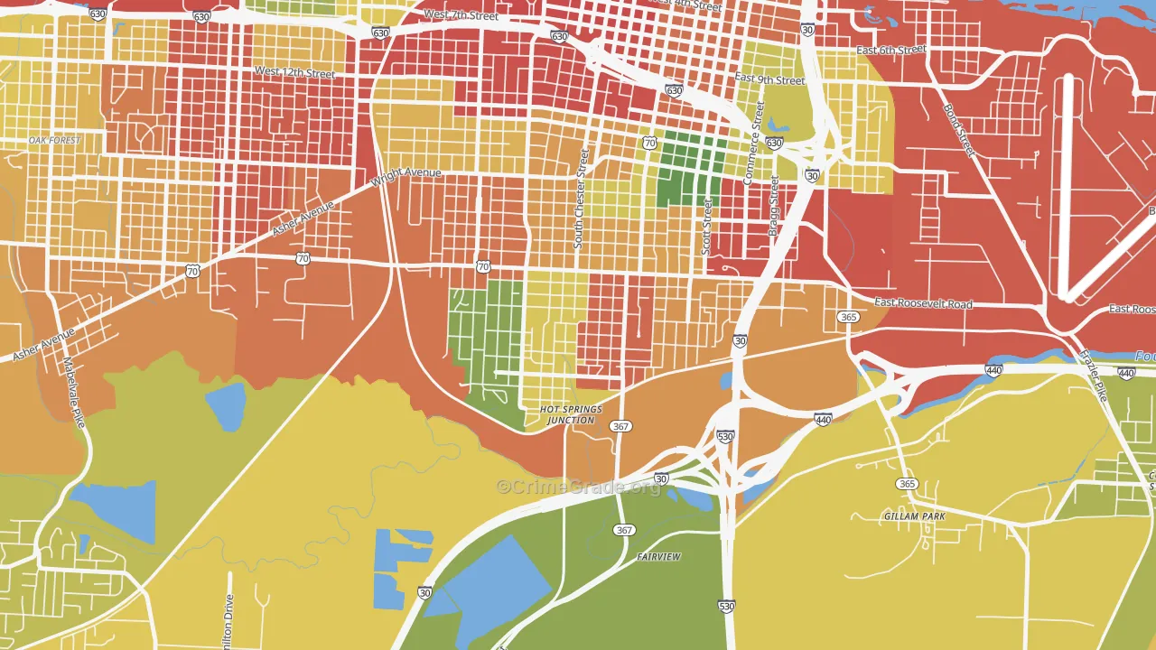 South End, Little Rock, AR Map of Drug-Related Crime Rates