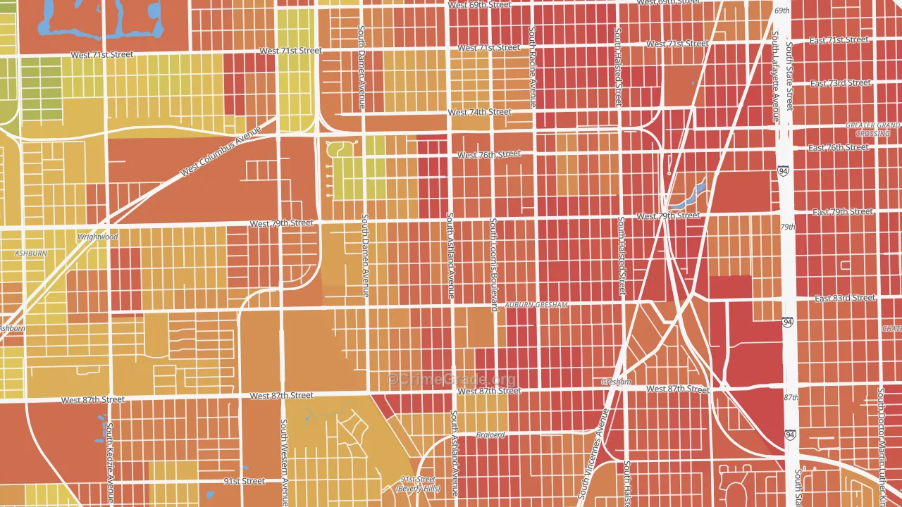 South Englewood, Chicago, IL Map of Drug-Related Crime Rates