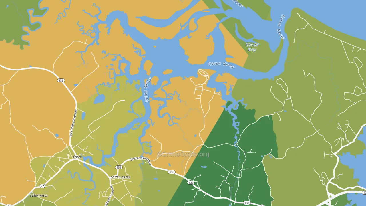 South Essex, MA Map of Drug-Related Crime Rates