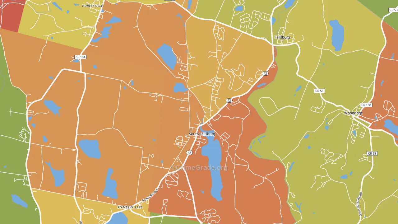 South Fallsburg, NY Map of Drug-Related Crime Rates