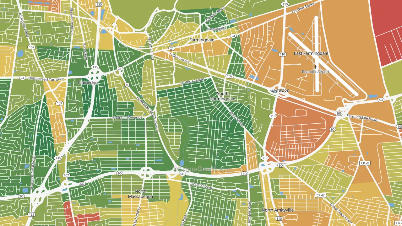 South Farmingdale, NY Map of Drug-Related Crime Rates