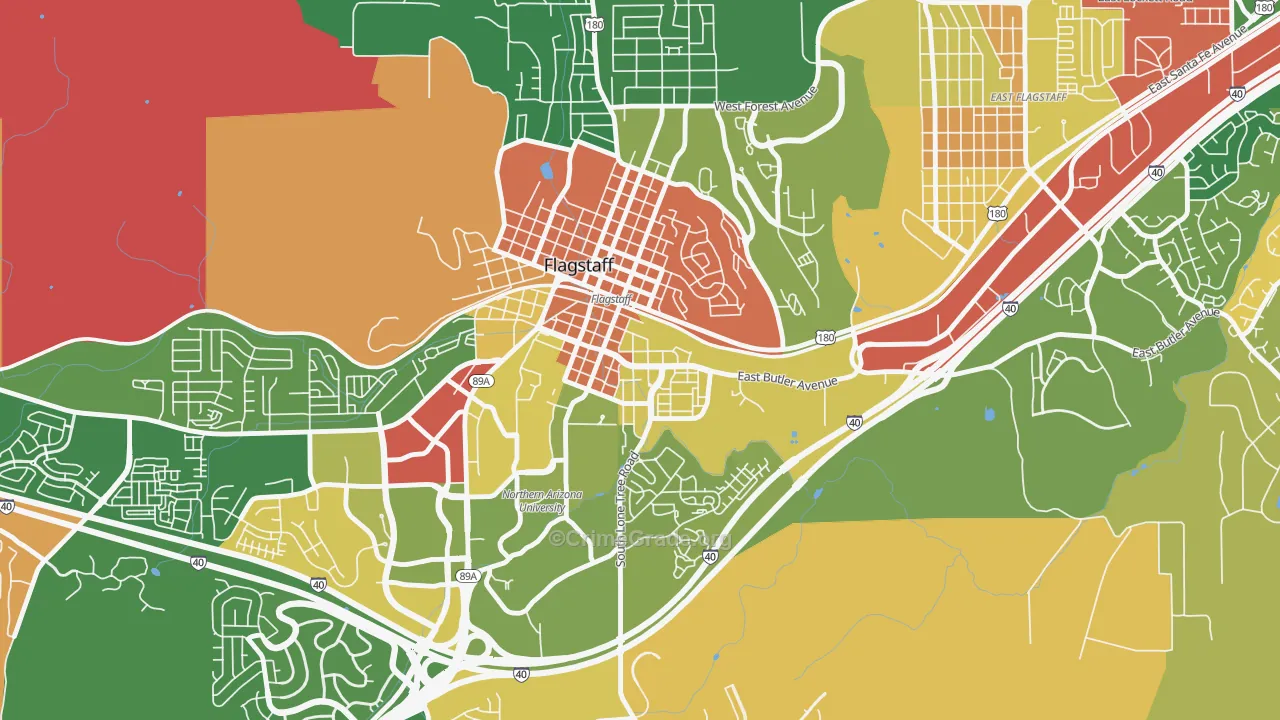 South Flagstaff, Flagstaff, AZ Map of Drug-Related Crime Rates