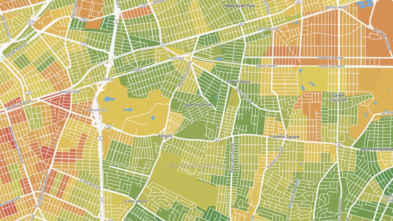 South Floral Park, NY Map of Drug-Related Crime Rates