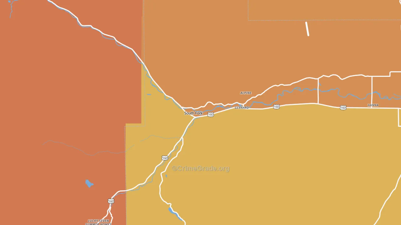 South Fork, CO Map of Drug-Related Crime Rates
