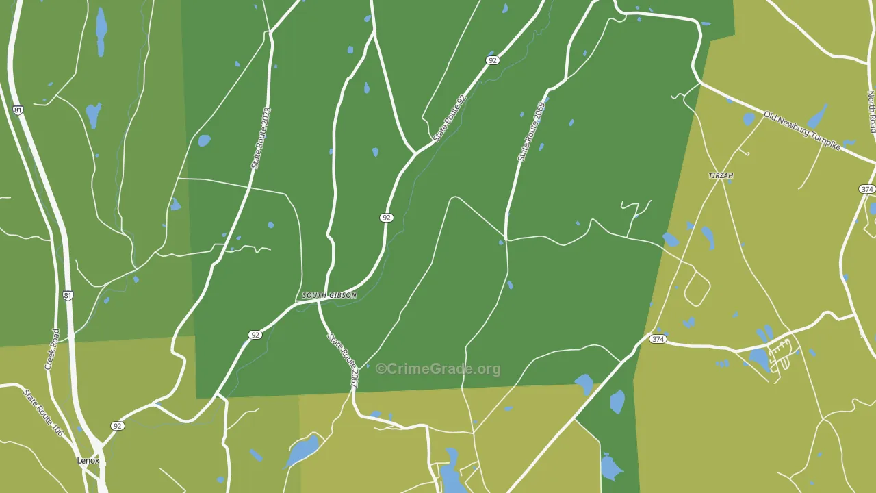 South Gibson, PA Map of Drug-Related Crime Rates