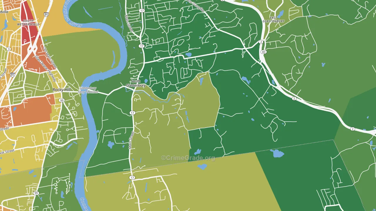 South Glastonbury, CT Map of Drug-Related Crime Rates