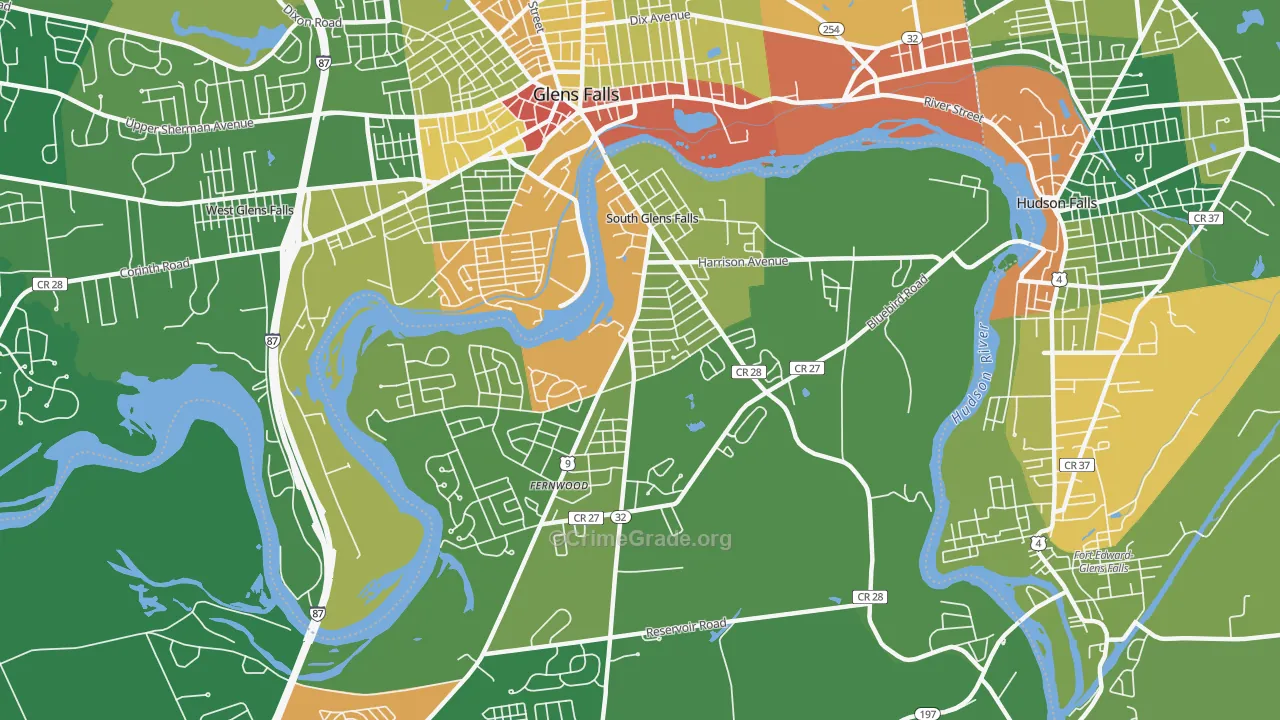South Glens Falls, NY Map of Drug-Related Crime Rates
