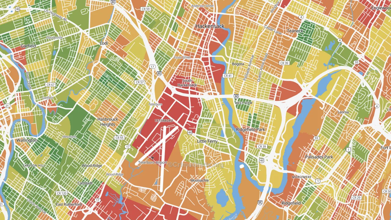 South Hackensack, NJ Map of Drug-Related Crime Rates