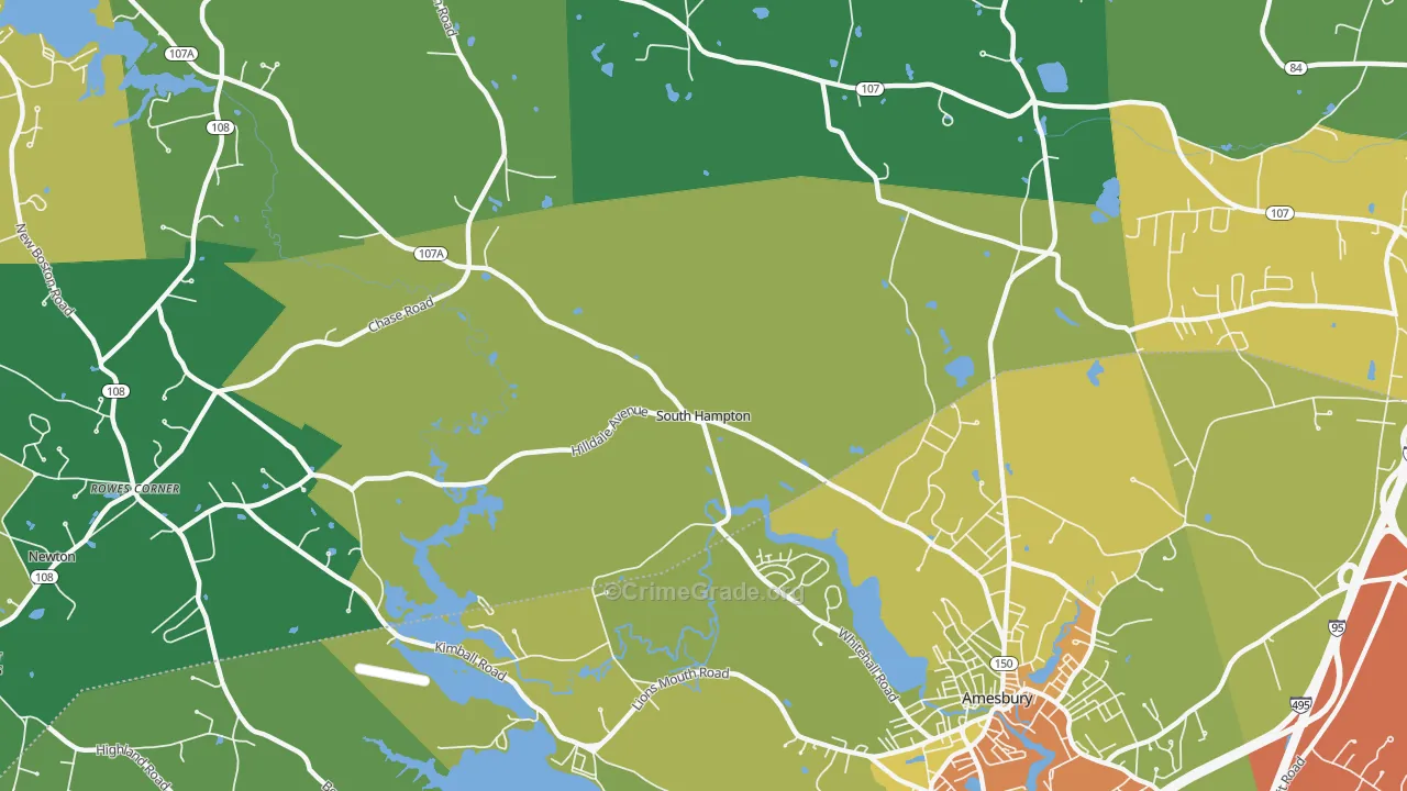 South Hampton, NH Map of Drug-Related Crime Rates