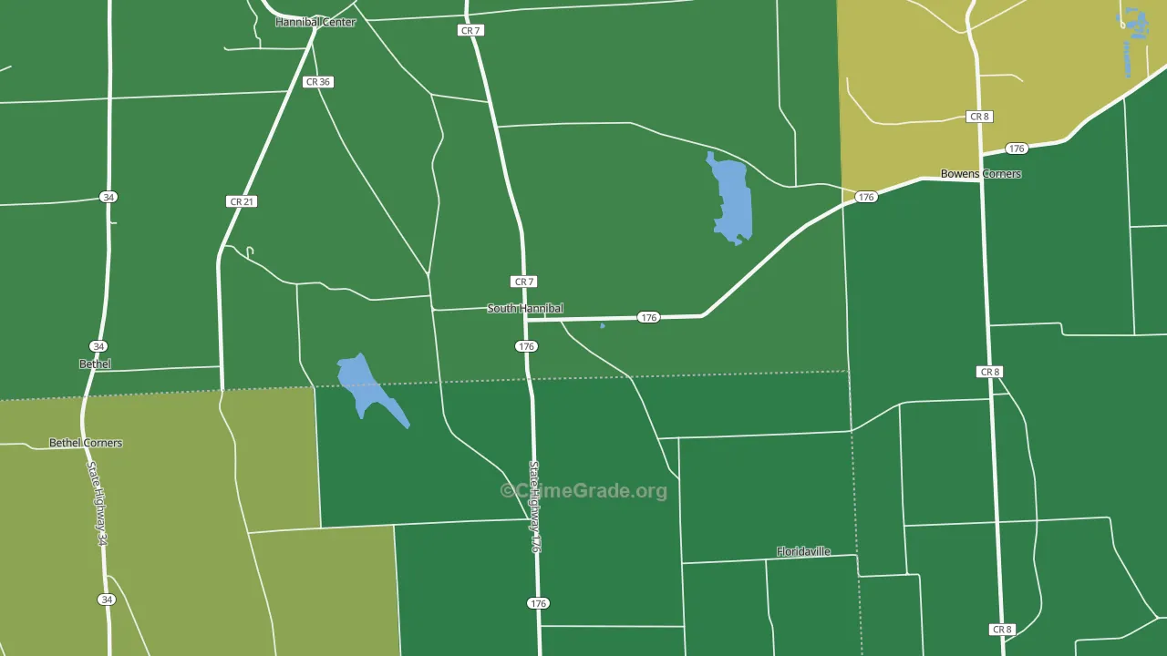 South Hannibal, NY Map of Drug-Related Crime Rates