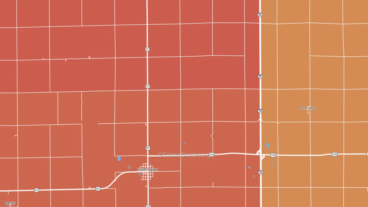 South Haven, KS Map of Drug-Related Crime Rates