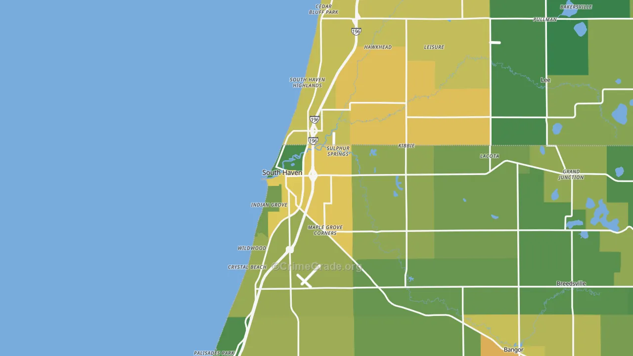 South Haven, MI Map of Drug-Related Crime Rates