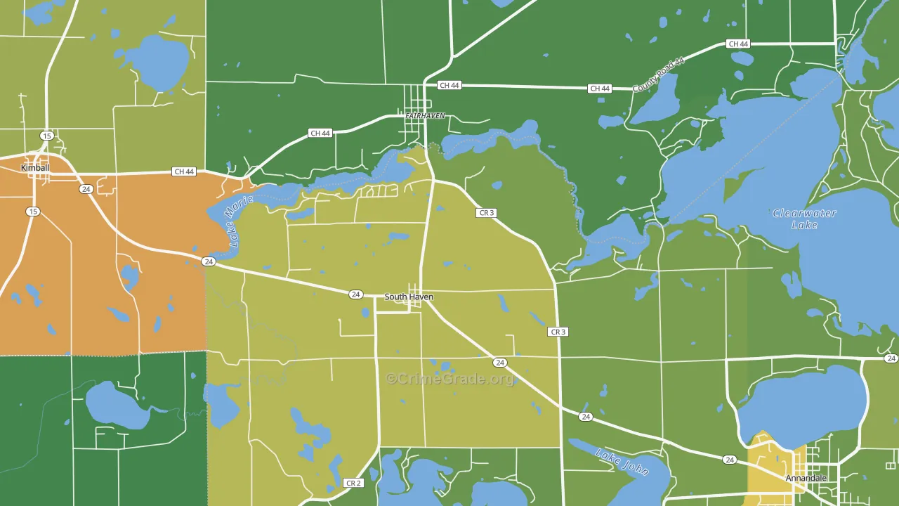 South Haven, MN Map of Drug-Related Crime Rates