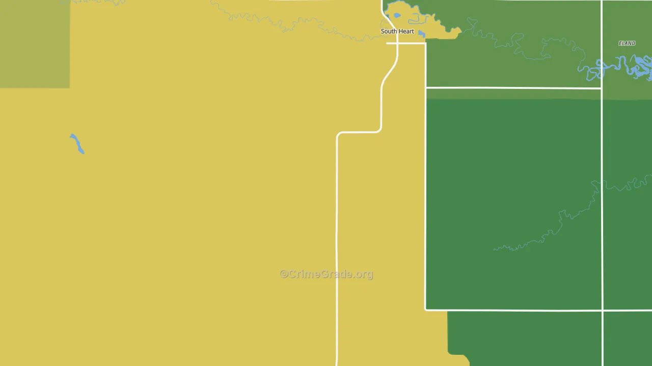 South Heart, ND Map of Drug-Related Crime Rates