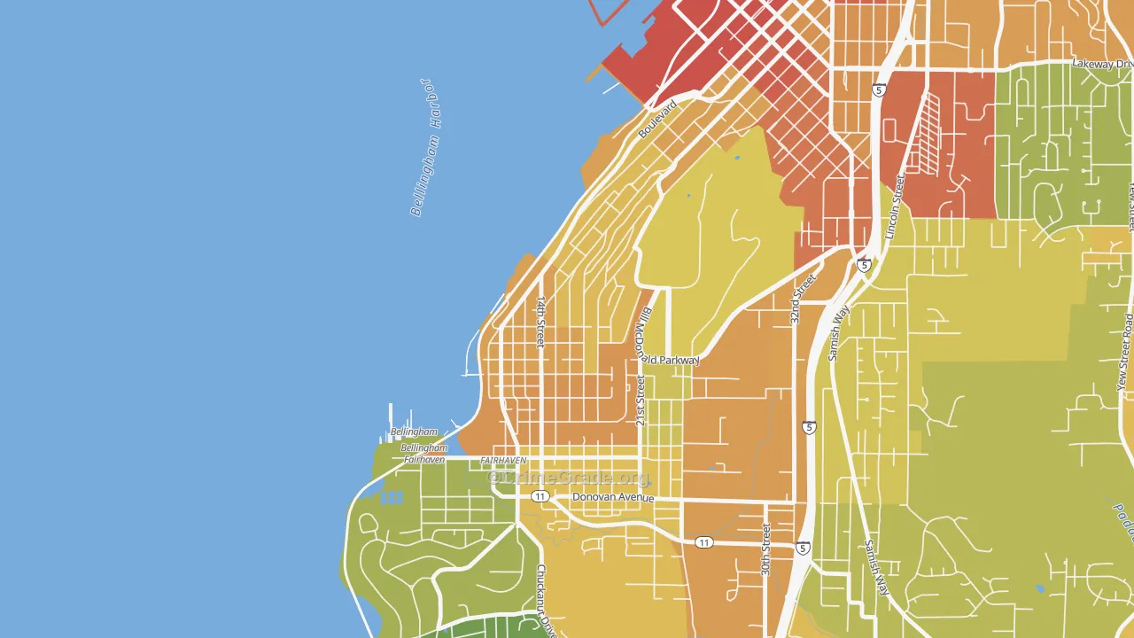 South Hill, Bellingham, WA Map of Drug-Related Crime Rates