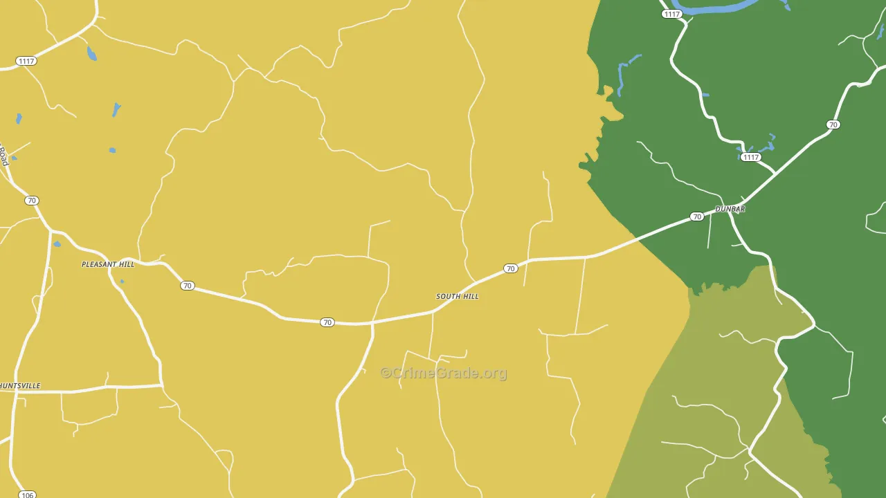 South Hill, KY Map of Drug-Related Crime Rates