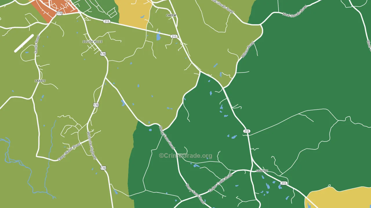 South Hills, SC Map of Drug-Related Crime Rates