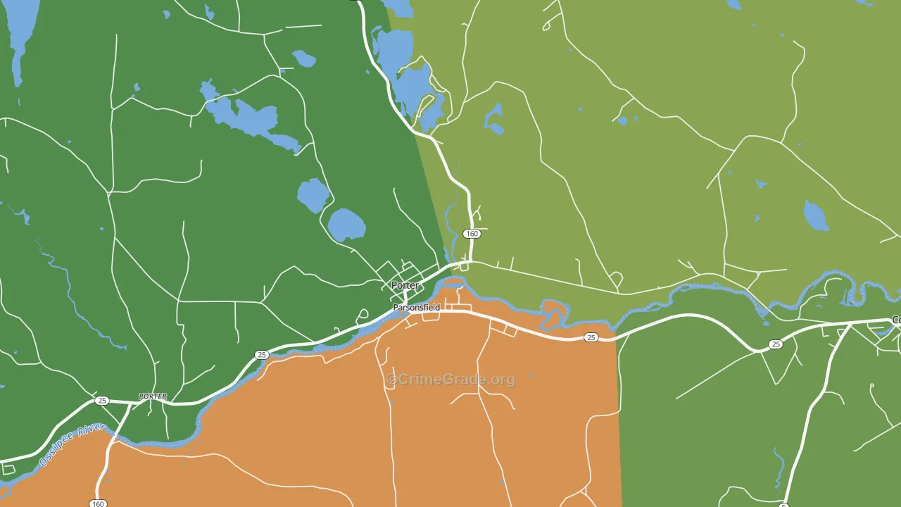 South Hiram, ME Map of Drug-Related Crime Rates