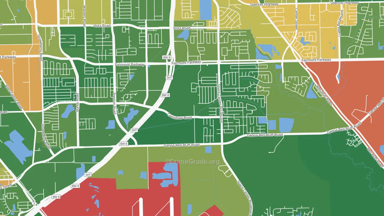 South Houston Gardens, Pasadena, TX Map of Drug-Related Crime Rates