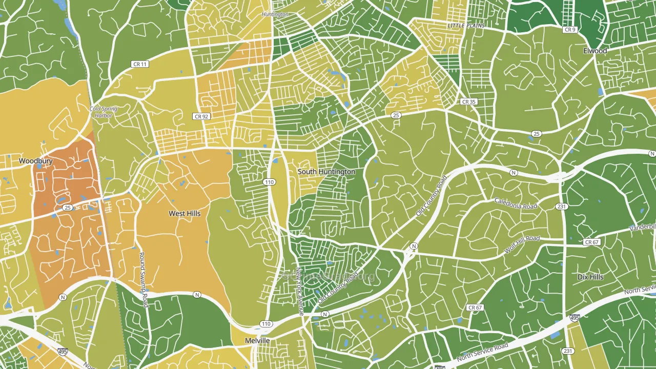 South Huntington, NY Map of Drug-Related Crime Rates