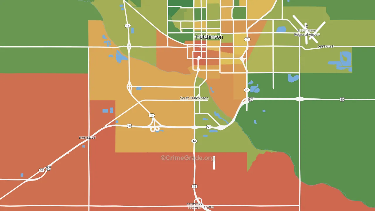 South Hutchinson, KS Map of Drug-Related Crime Rates