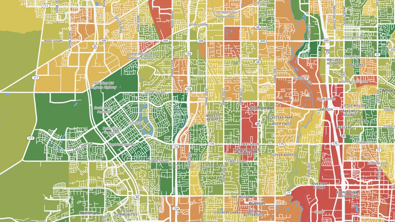 South Jordan, UT Map of Drug-Related Crime Rates