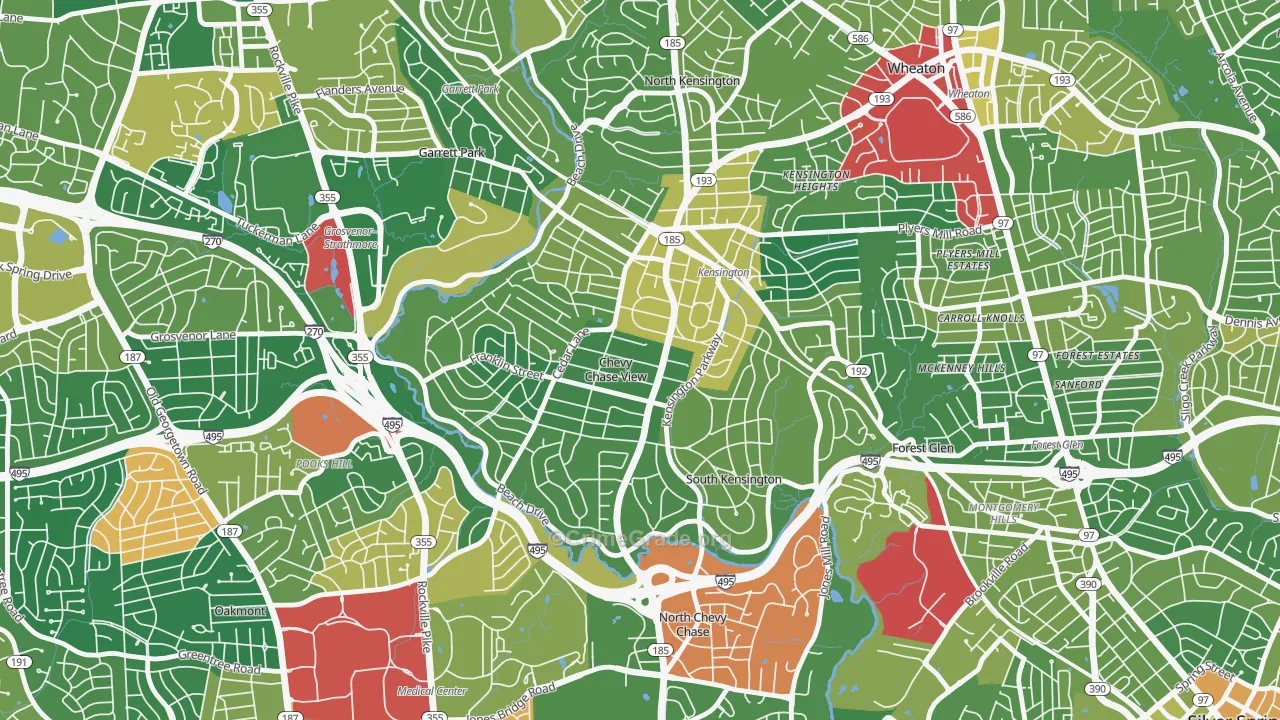 South Kensington, MD Map of Drug-Related Crime Rates