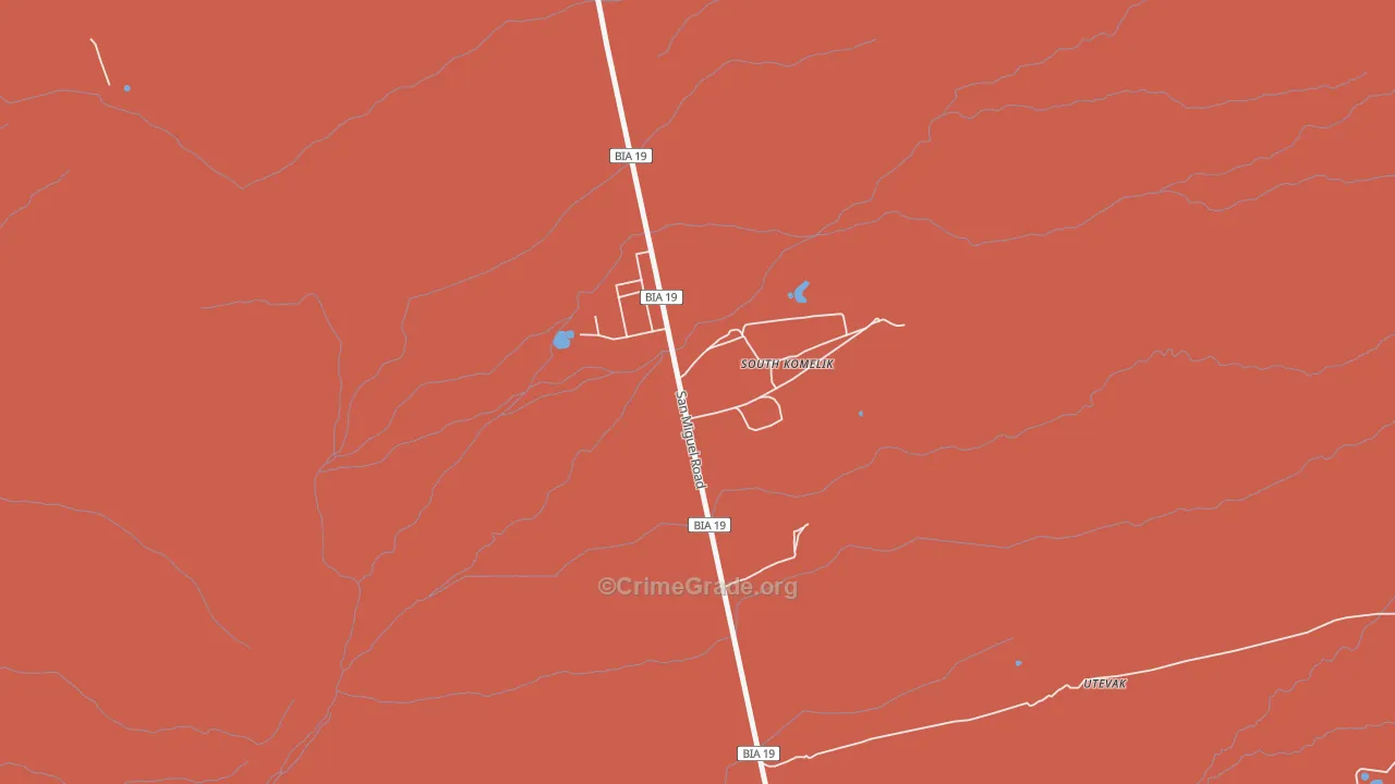 South Komelik, AZ Map of Drug-Related Crime Rates