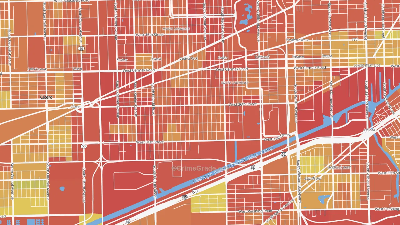 South Lawndale, Chicago, IL Map of Drug-Related Crime Rates
