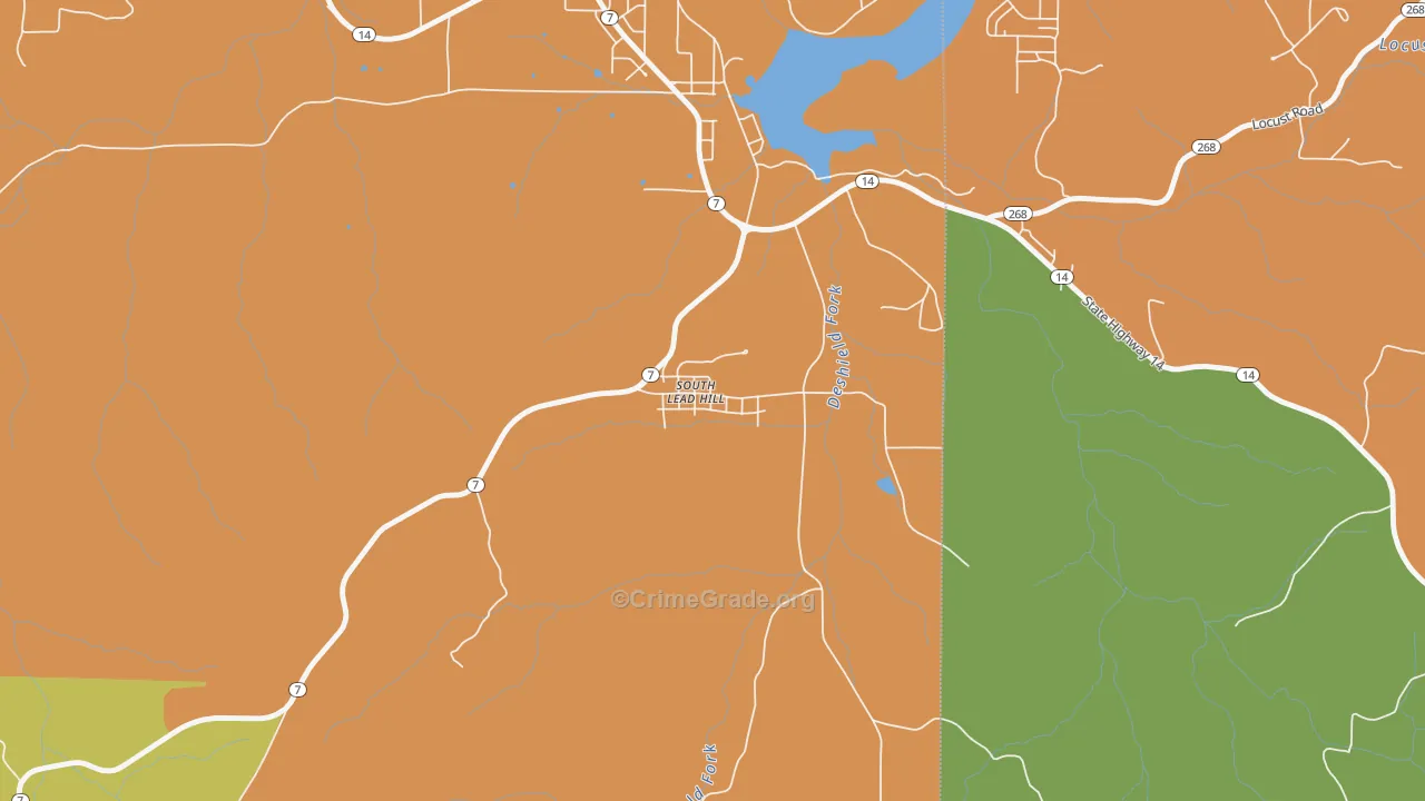 South Lead Hill, AR Map of Drug-Related Crime Rates
