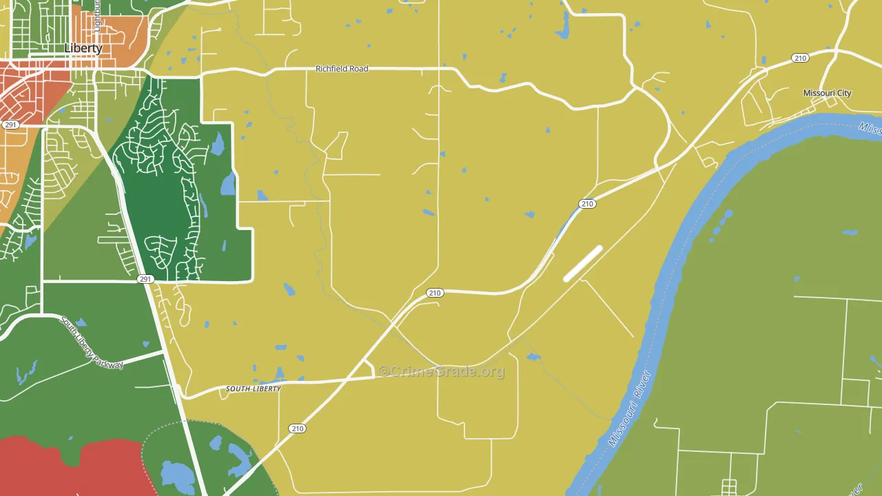 South Liberty, MO Map of Drug-Related Crime Rates