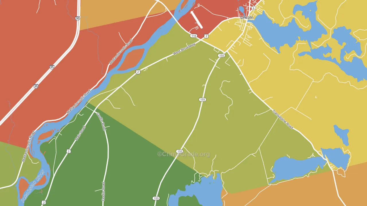 South Lincoln, ME Map of Drug-Related Crime Rates