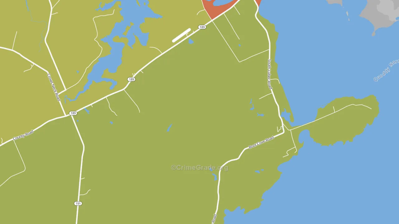 South Lubec, ME Map of Drug-Related Crime Rates