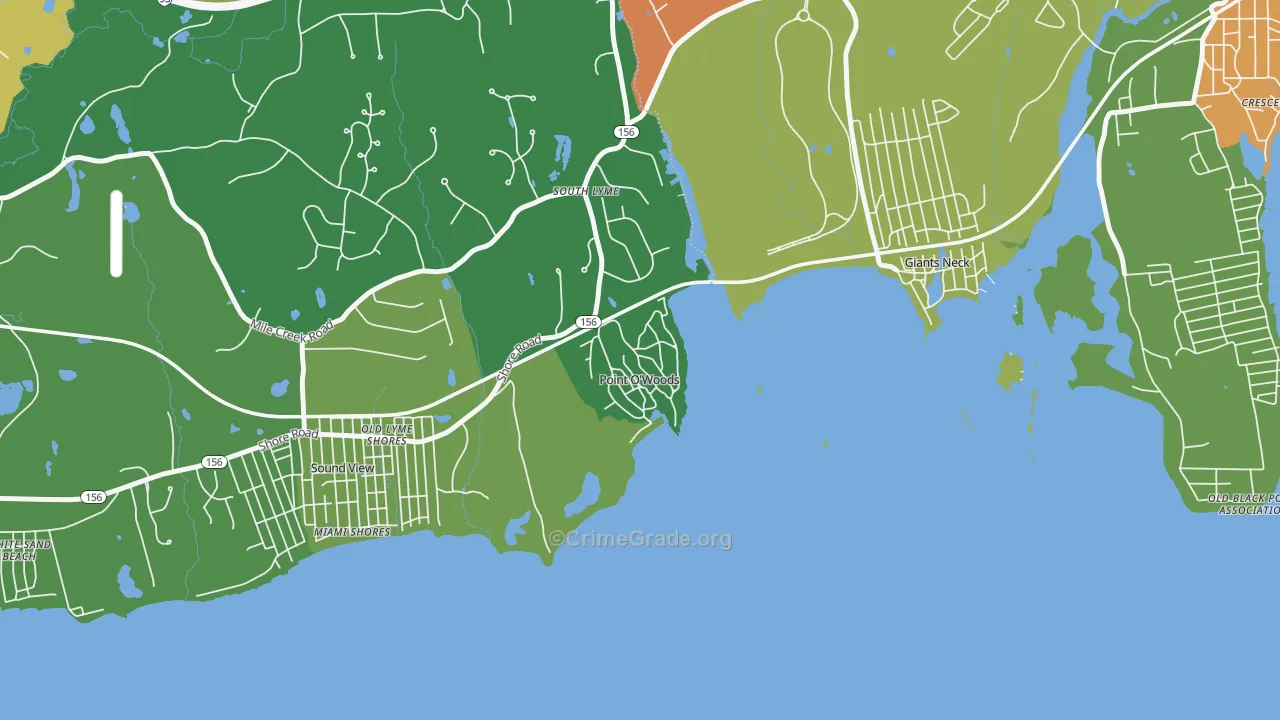South Lyme, CT Map of Drug-Related Crime Rates