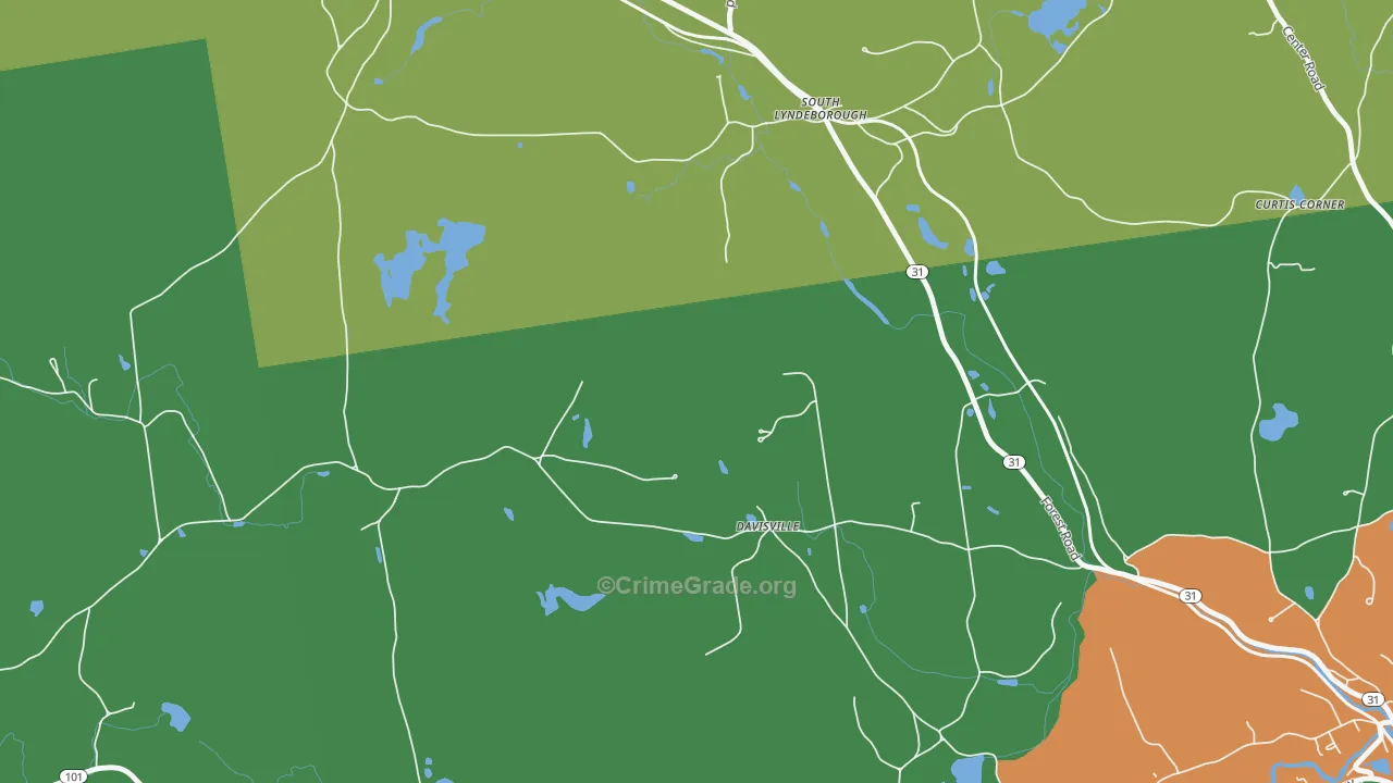 South Lyndeboro, NH Map of Drug-Related Crime Rates