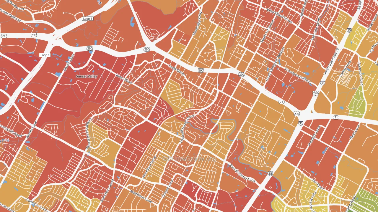 South Manchaca, Austin, TX Map of Drug-Related Crime Rates