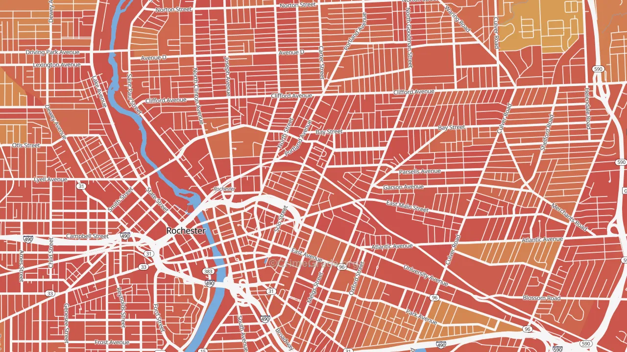 South Marketview Heights, Rochester, NY Map of Drug-Related Crime Rates