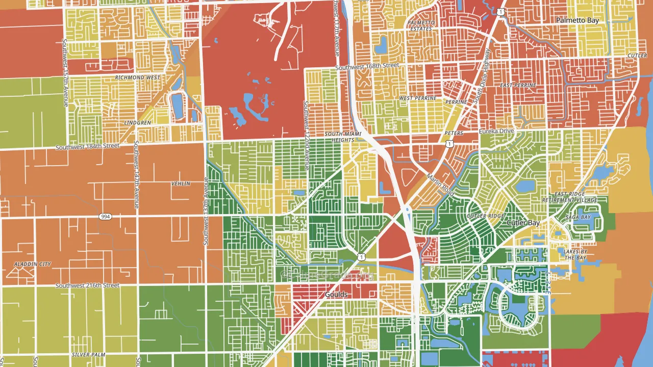 South Miami Heights, FL Map of Drug-Related Crime Rates