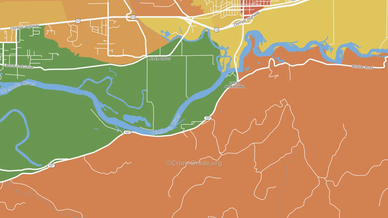 South Montesano, WA Map of Drug-Related Crime Rates