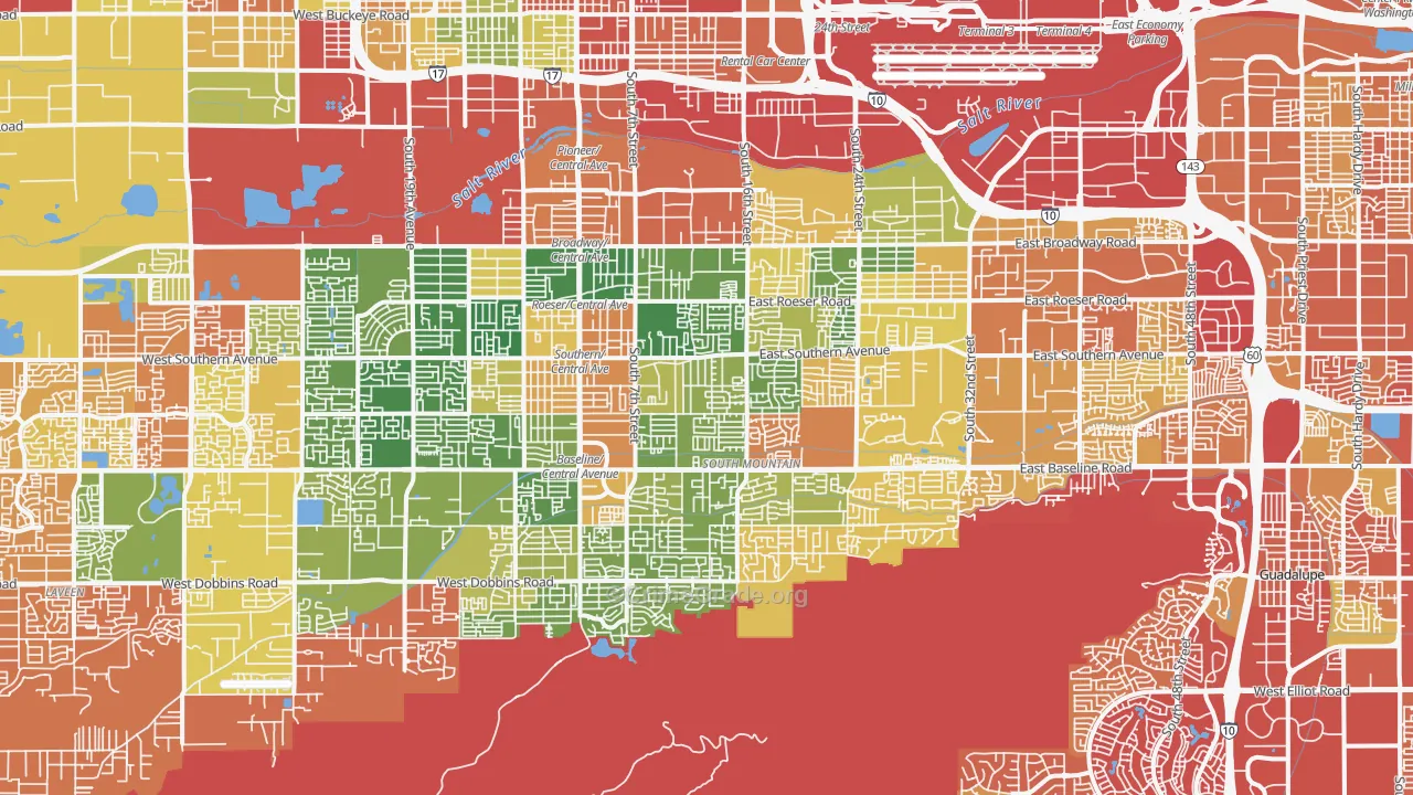South Mountain, Phoenix, AZ Map of Drug-Related Crime Rates